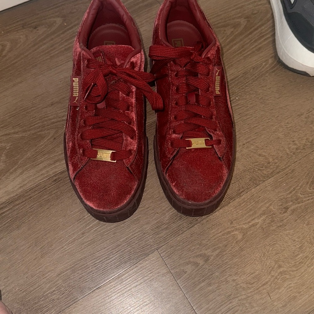 Puma Red Suede Sneakers Classic Design